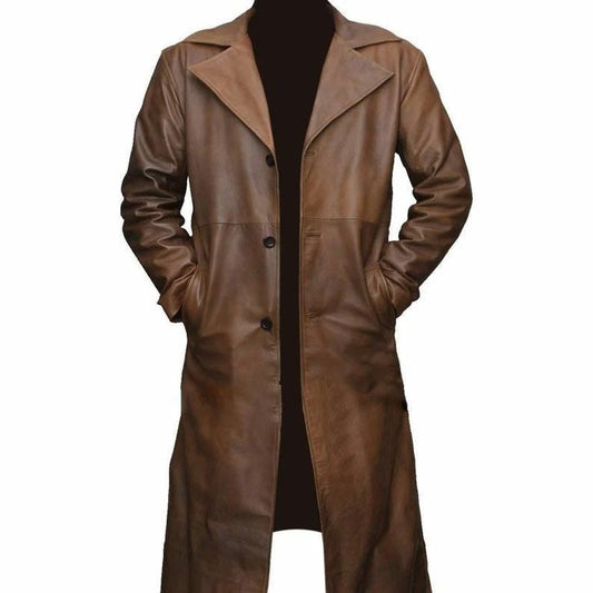 Tan male trench coat