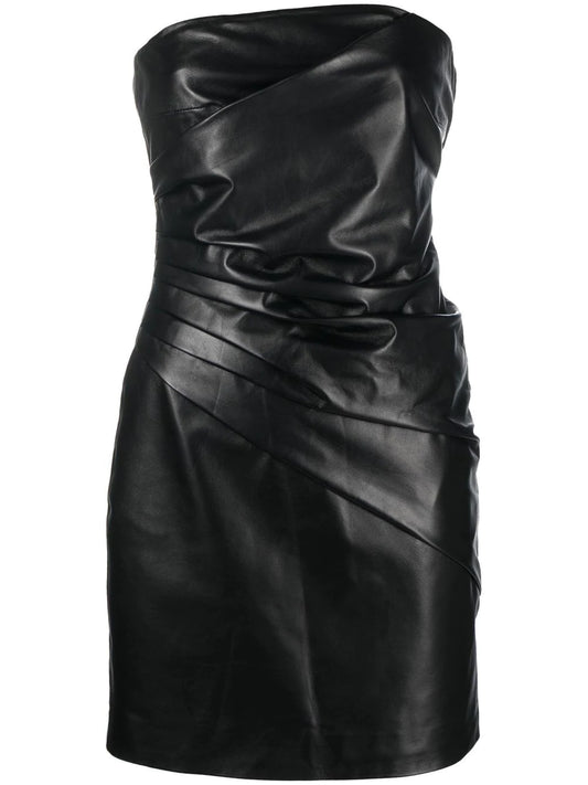 Strapless Leather Dress